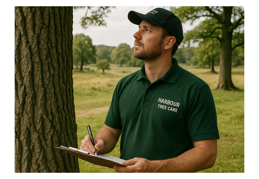 Harbour Tree Care arborist carrying out professional tree reports, surveys and inspections in Leicestershire and the East Midlands